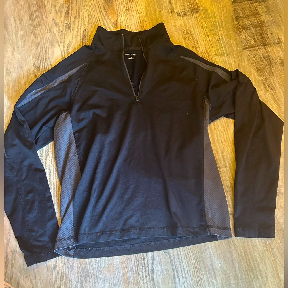 Black athletic quarter zip